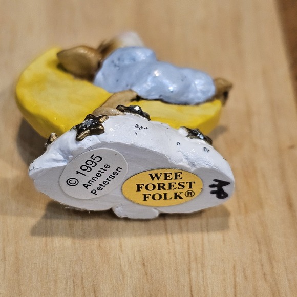 Wee Forest Folk M-210 Heavenly Slumber Retired Signed AP, No WFF Box 1995 Blue - Picture 2 of 13